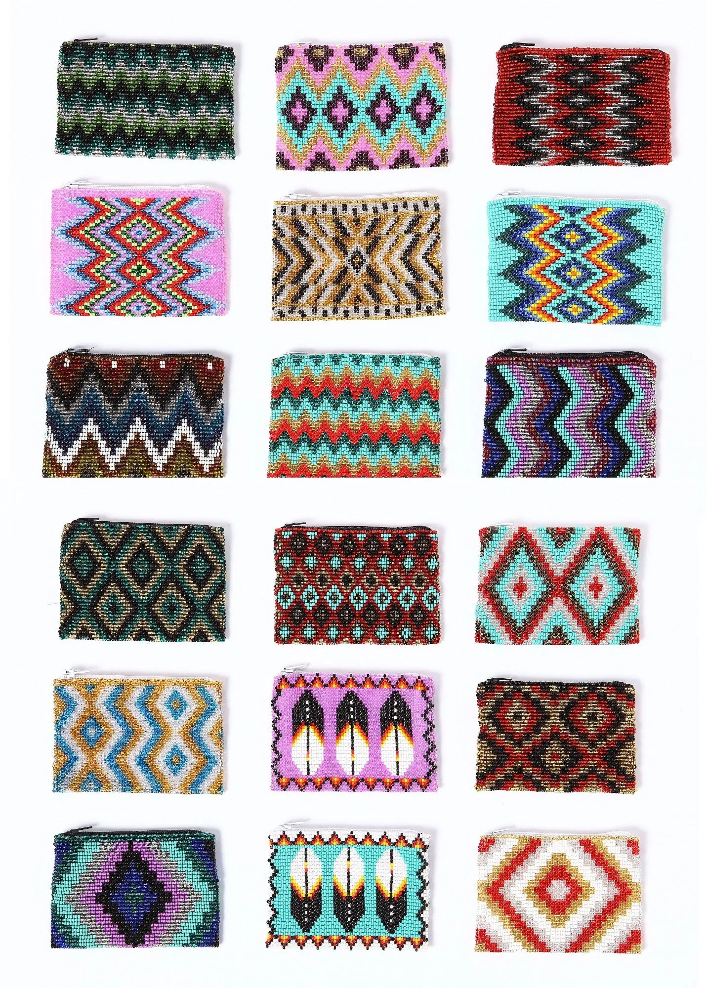 12 Intricate Seed Bead Coin Bags ! Only $8.75 ea.!