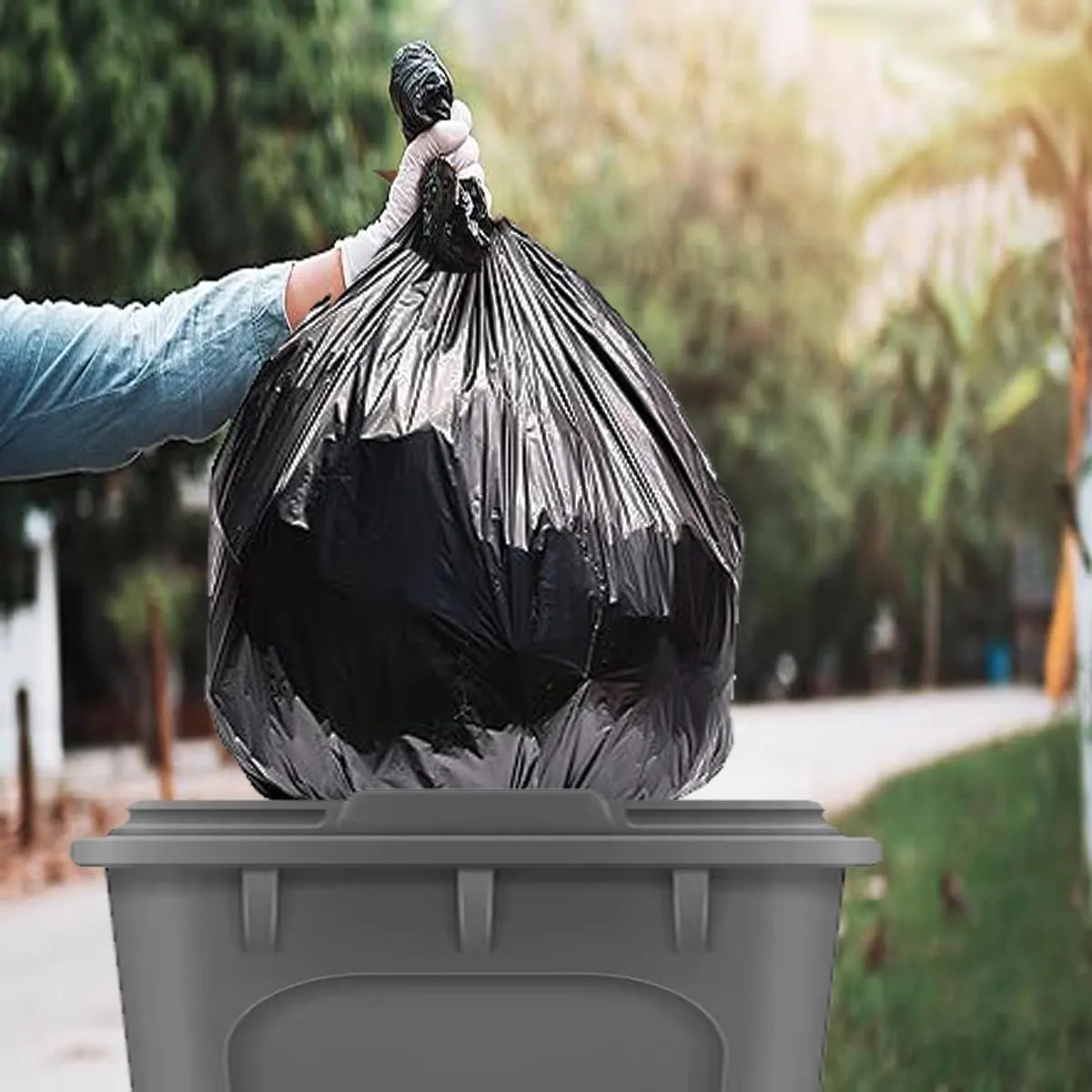 13 Gallon Trash Bags, 250 Count Black Tall Kitchen Garbage bags, Multi-purpose Trash Can Bin Liners for Bathroom, Office, Industrial, Commercial, Janitorial, Municipal, Recycling