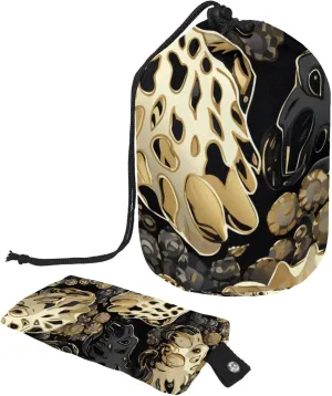 2 Pcs Cosmetic Bag bucket Travel Makeup Bags Large Capacity Soft Waterproof Portable Drawstring Cosmetic Bag, Cool Abstract Cartoon Skull