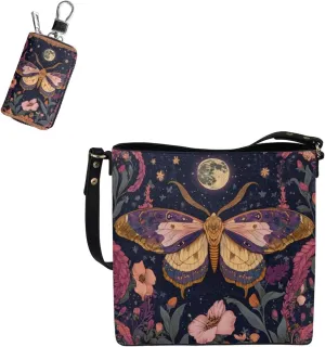 2Pcs Shoulder Bags Set Tote Bag Crossbody Bags for Women Car Key Fob Cover
