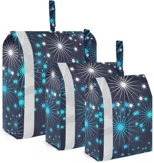 3 Set Packing Cubes Travel Luggage Packing Organizers with Handle and Transparent PVC Waterproof Packing Cubes for Suitcases Accessories in 3 Sizes Blue Starlight