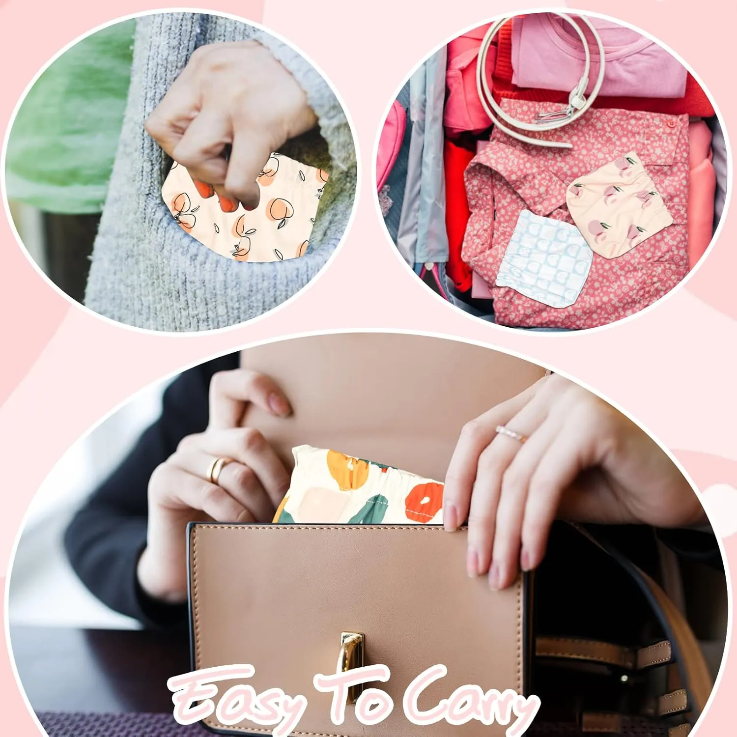 4Pcs Pocket Cosmetic Bag Squeeze Top, Portable Small Makeup Pouch No Zipper Small Cosmetic Bag for Purse, Small Pouch Bag Makeup Pouch Coin Purse Jewelry Pouch Travel Storage for Cosmetics Headphones