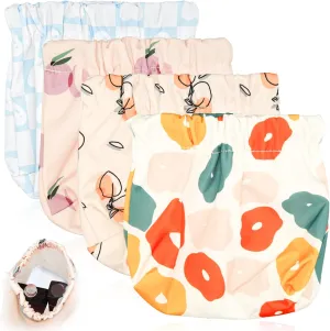4Pcs Pocket Cosmetic Bag Squeeze Top, Portable Small Makeup Pouch No Zipper Small Cosmetic Bag for Purse, Small Pouch Bag Makeup Pouch Coin Purse Jewelry Pouch Travel Storage for Cosmetics Headphones