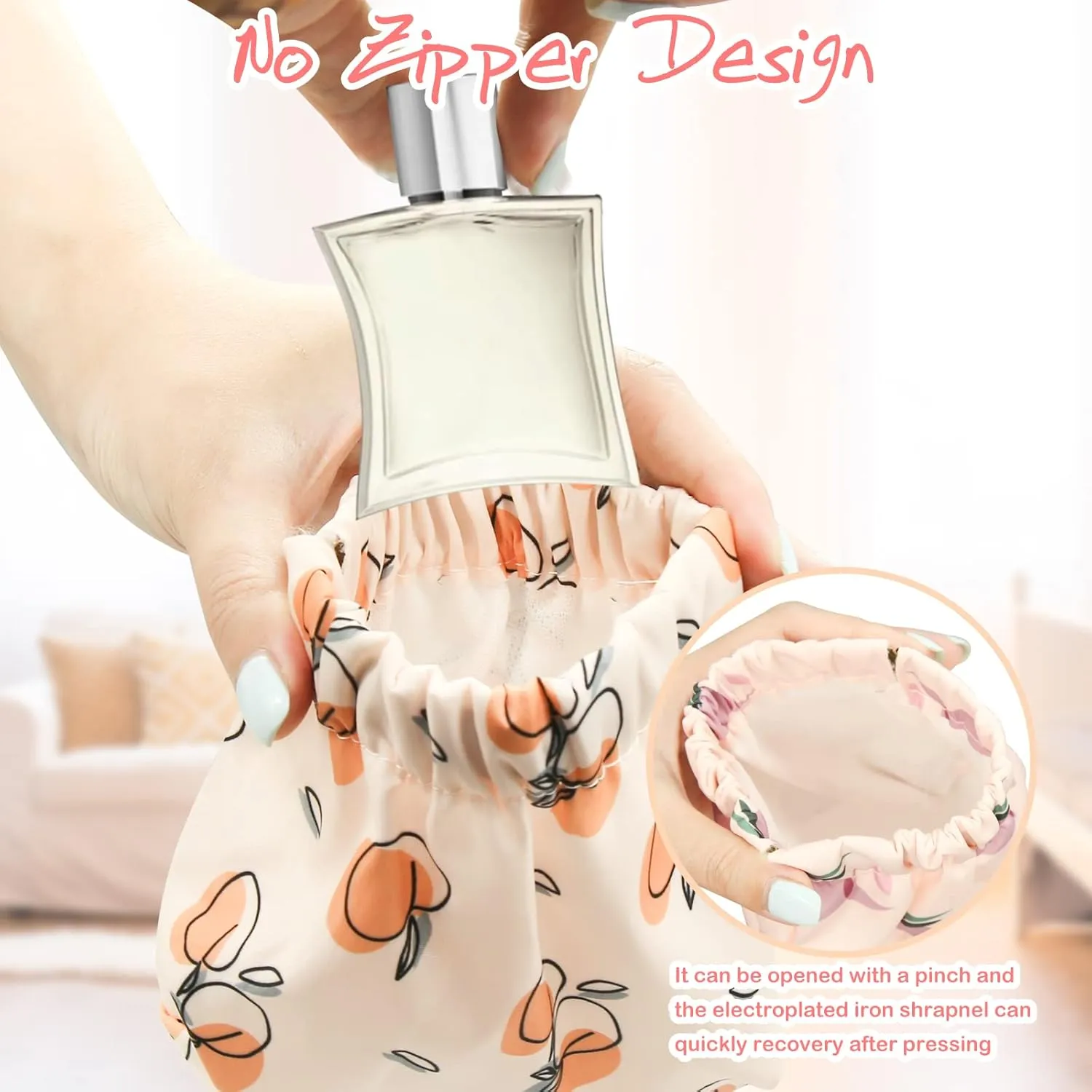 4Pcs Pocket Cosmetic Bag Squeeze Top, Portable Small Makeup Pouch No Zipper Small Cosmetic Bag for Purse, Small Pouch Bag Makeup Pouch Coin Purse Jewelry Pouch Travel Storage for Cosmetics Headphones