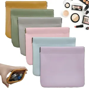 6 Pcs Pocket Cosmetic Bag, Small Makeup Bag for Purse, Mini Travel Storage bag, Waterproof No Zipper Self-closing Small Makeup Pouch for Women (6 PCS)