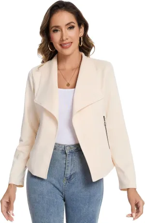 60s 70s Women's Faux Suede Jackets 2025 Spring Fall Clothes Long Sleeve Open Front Cropped Coat Outwear