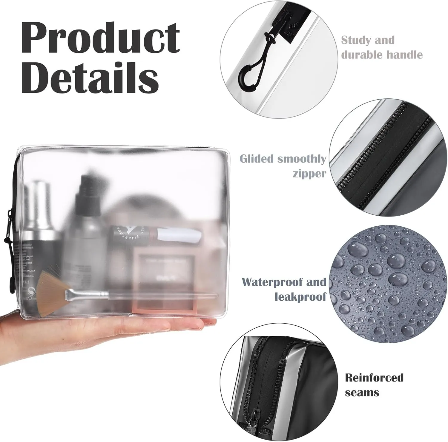 8 Pack TSA Approved Travel Toiletry Bags Frosted Translucent Leak-proof Cosmetic Makeup Bags for Women Men Travel Organizer Airport Security(Gray,6.7 x 5.5 x 1.8 Inch)