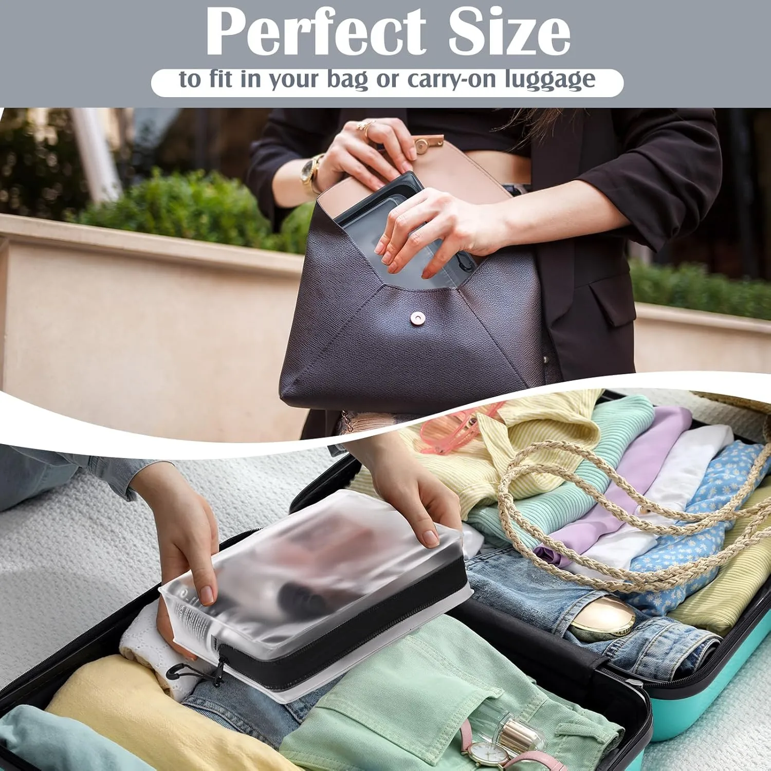 8 Pack TSA Approved Travel Toiletry Bags Frosted Translucent Leak-proof Cosmetic Makeup Bags for Women Men Travel Organizer Airport Security(Gray,6.7 x 5.5 x 1.8 Inch)
