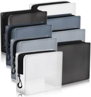 8 Pack TSA Approved Travel Toiletry Bags Frosted Translucent Leak-proof Cosmetic Makeup Bags for Women Men Travel Organizer Airport Security(Gray,6.7 x 5.5 x 1.8 Inch)
