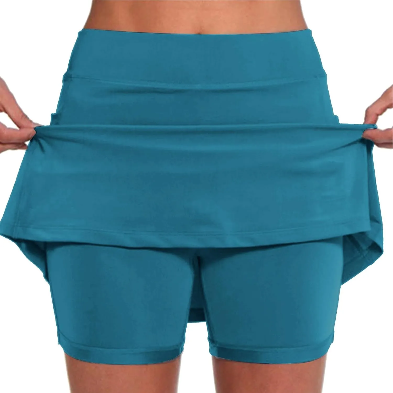 aihihe Golf Skirts for Women Tummy Control Long Womens Biker Shorts with Pockets Running Shorts Men 5 inch