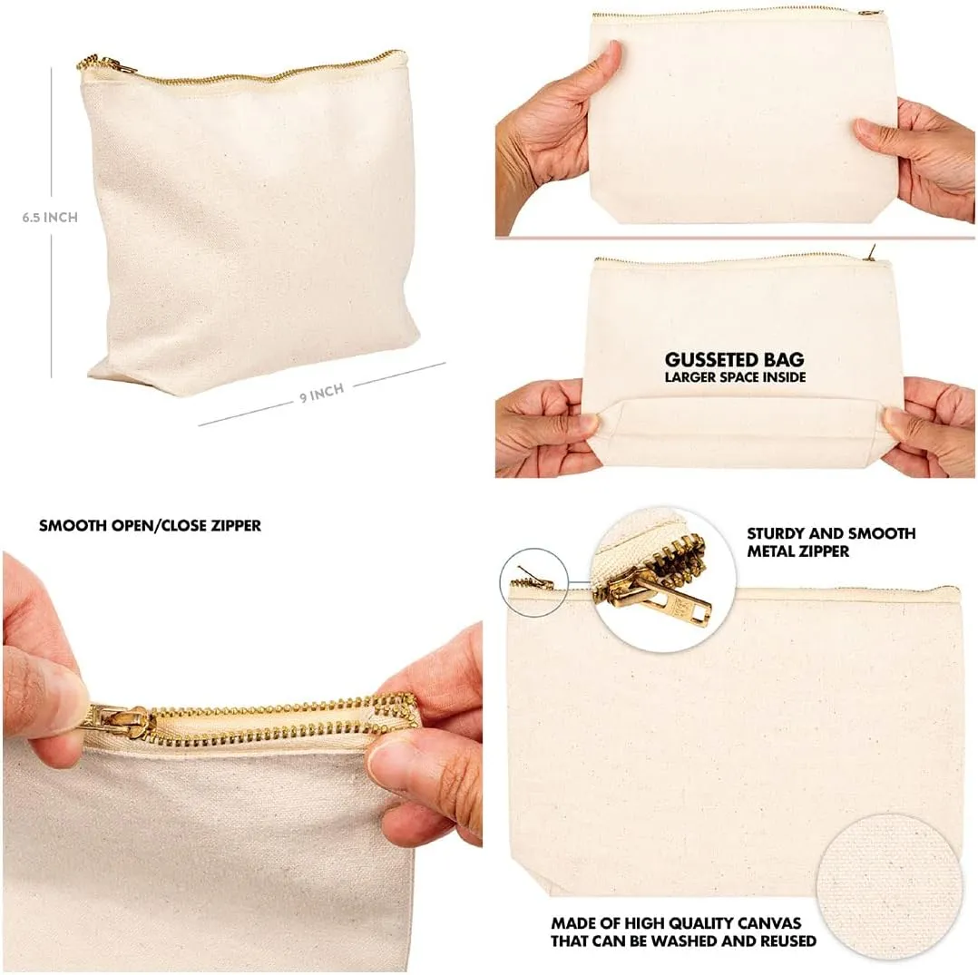 Andaz Press Funny Makeup Bag Canvas Cosmetic Bag with Zipper Broke But Still Buying Makeup Makeup Pouch For Purse Travel Pouch Toiletry Bag Funny Pencil Bag Cute Birthday Gifts for Women 6.5 x 9 Inch