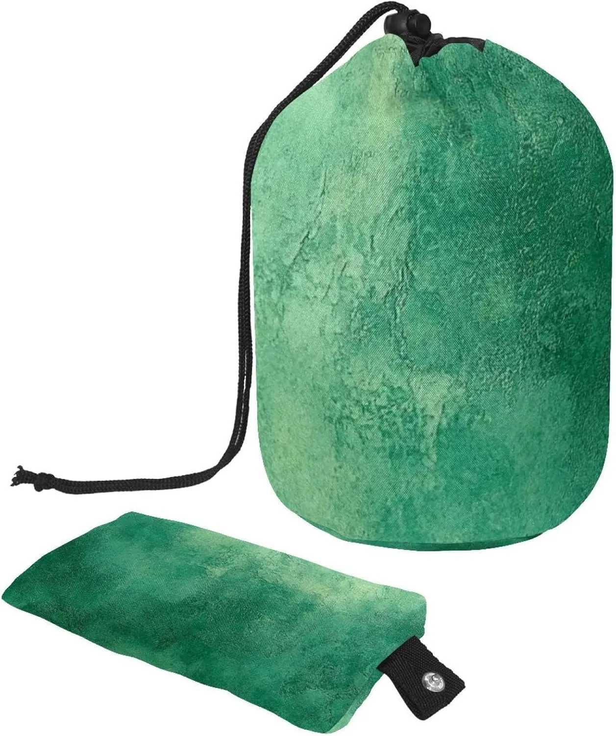 Art Green Mottled Texture 57 Travel Cosmetic Bags Makeup Bag for Women, Foldable Drawstring Travel Cosmetic Bags, Portable Toiletry Bucket Bag