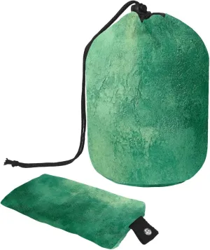 Art Green Mottled Texture 57 Travel Cosmetic Bags Makeup Bag for Women, Foldable Drawstring Travel Cosmetic Bags, Portable Toiletry Bucket Bag