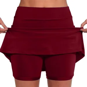Athletic Skorts for Woman Elastic & Drawstring Tennis/Golf Skirts with Pockets Hight Waist Solid Yoga Shorts 2025