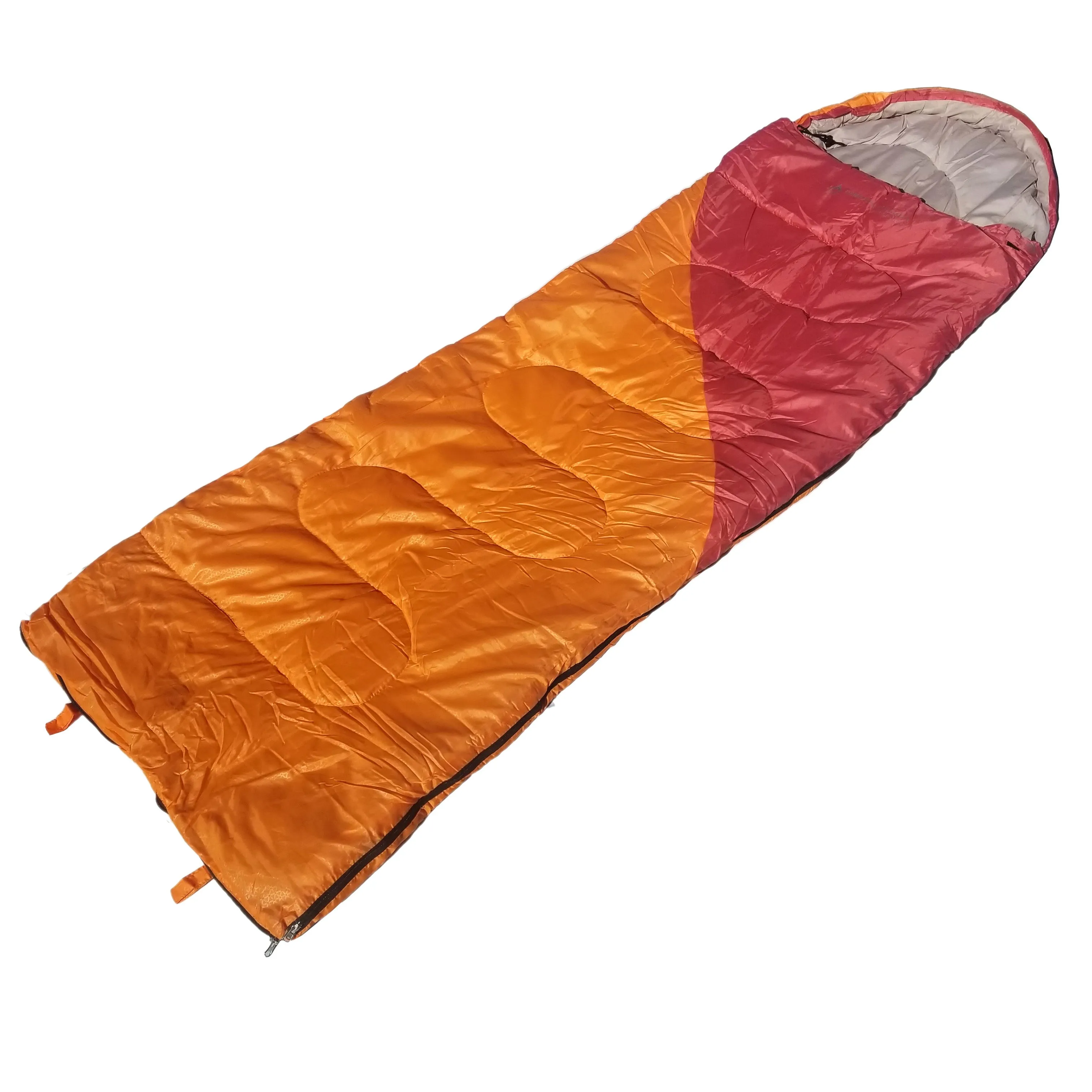 Attached or Individual Mummy Sleeping Bag, Backpacking Sleeping Bags for Adults and Kids Suitable for Camping, for Hiking Traveling, and Outdoors  10 deg F. rated; Free Compression Sack, Same Color: Both are Orange/Red