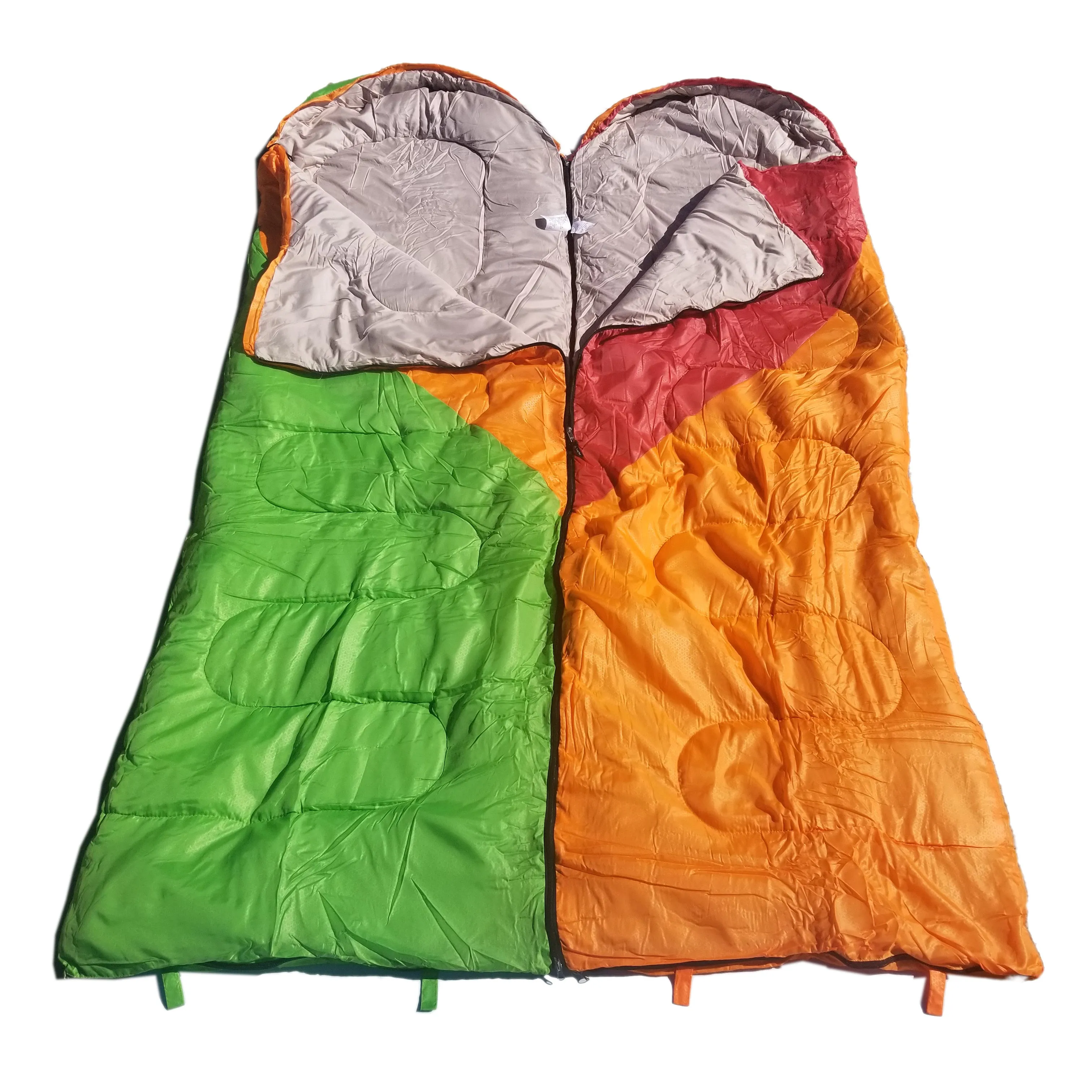 Attached or Individual Mummy Sleeping Bag, Backpacking Sleeping Bags for Adults and Kids Suitable for Camping, for Hiking Traveling, and Outdoors  10 deg F. rated; Free Compression Sack, Same Color: Both are Orange/Red