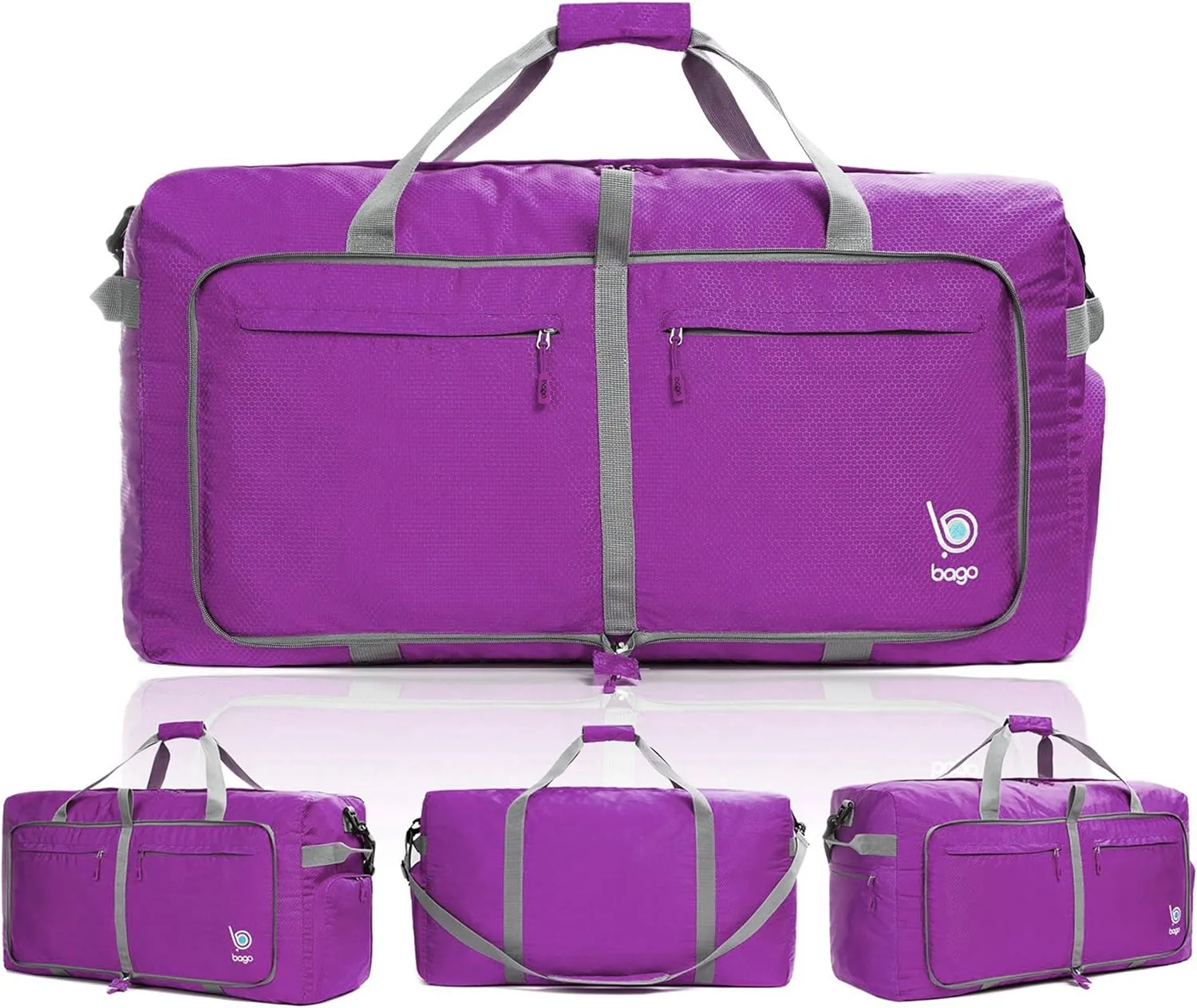 Bago 40L 60L 80L 100L 120L 140L Duffel Bags for Traveling  Durable Lightweight Waterproof Foldable Duffle Bag for Travel with Shoe Compartment, Packable Collapsible Overnight Bag for Men & Women