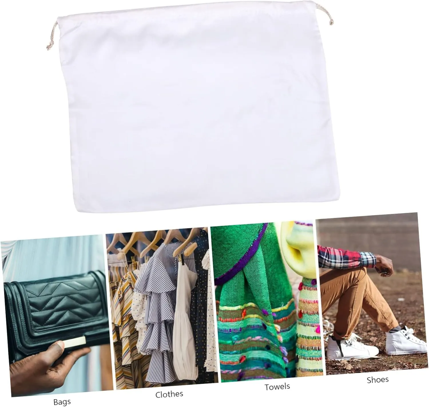 BESPORTBLE 2pcs Drawstring Storage Bag Household Storage Nylon Large Capacity Drawstring Black Silk Dustproof Easy to Use Cost-