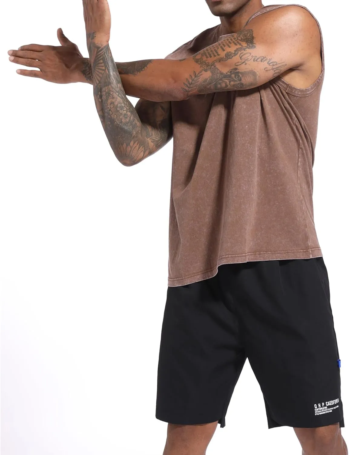 BINTEHGS Muscle Sleeveless Shirts for Men Cotton Summer Plain Gym Workout Tank Tops Crewneck Solid Loose Fit Hippie Tanks
