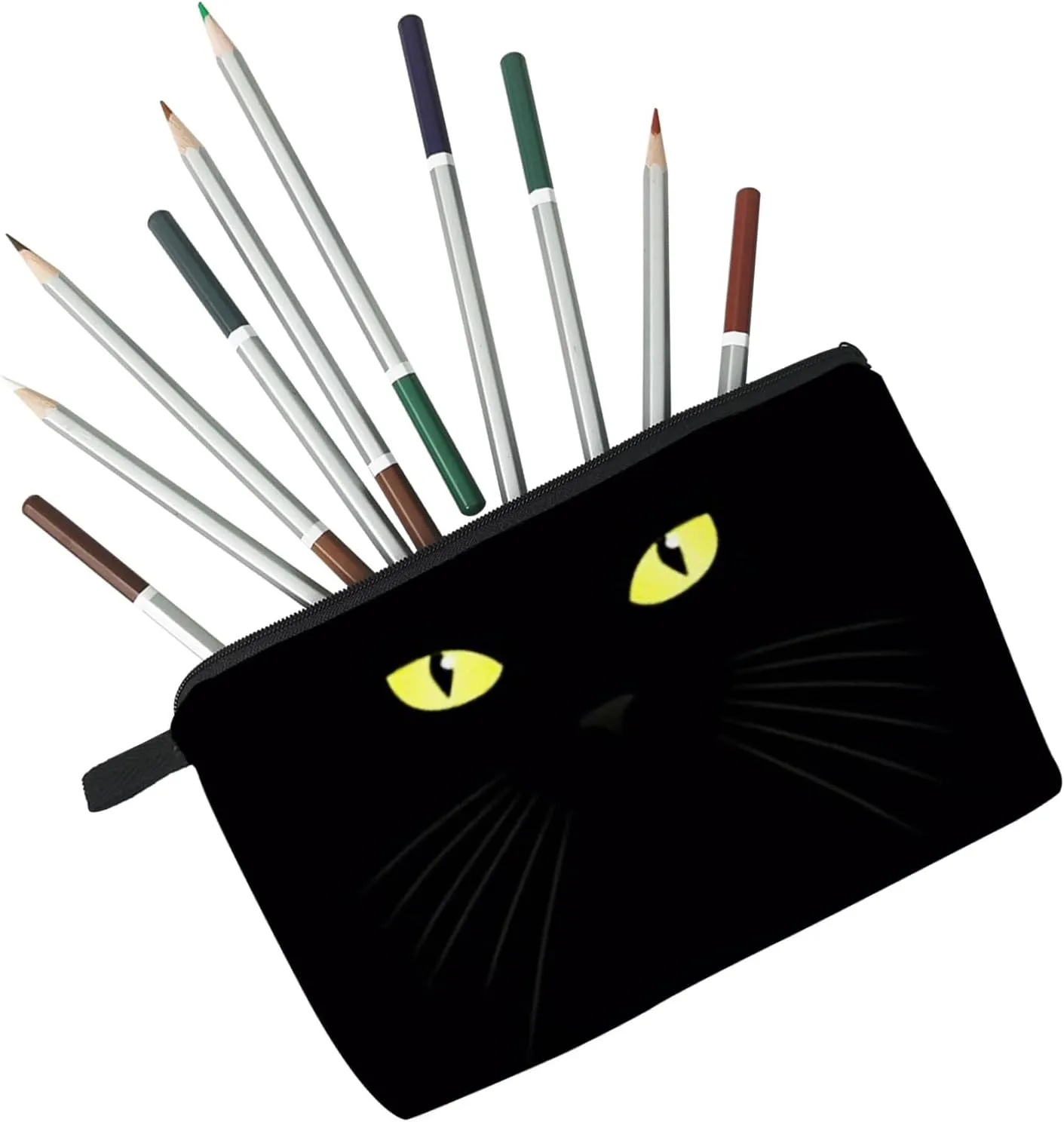 Black Cat Cosmetic Bag for Women Cute Small Makeup Bag for Purse Travel Toiletry Zipper Pouch for Girls Gift for Cat Lovers Black Cat Makeup Bag for Her