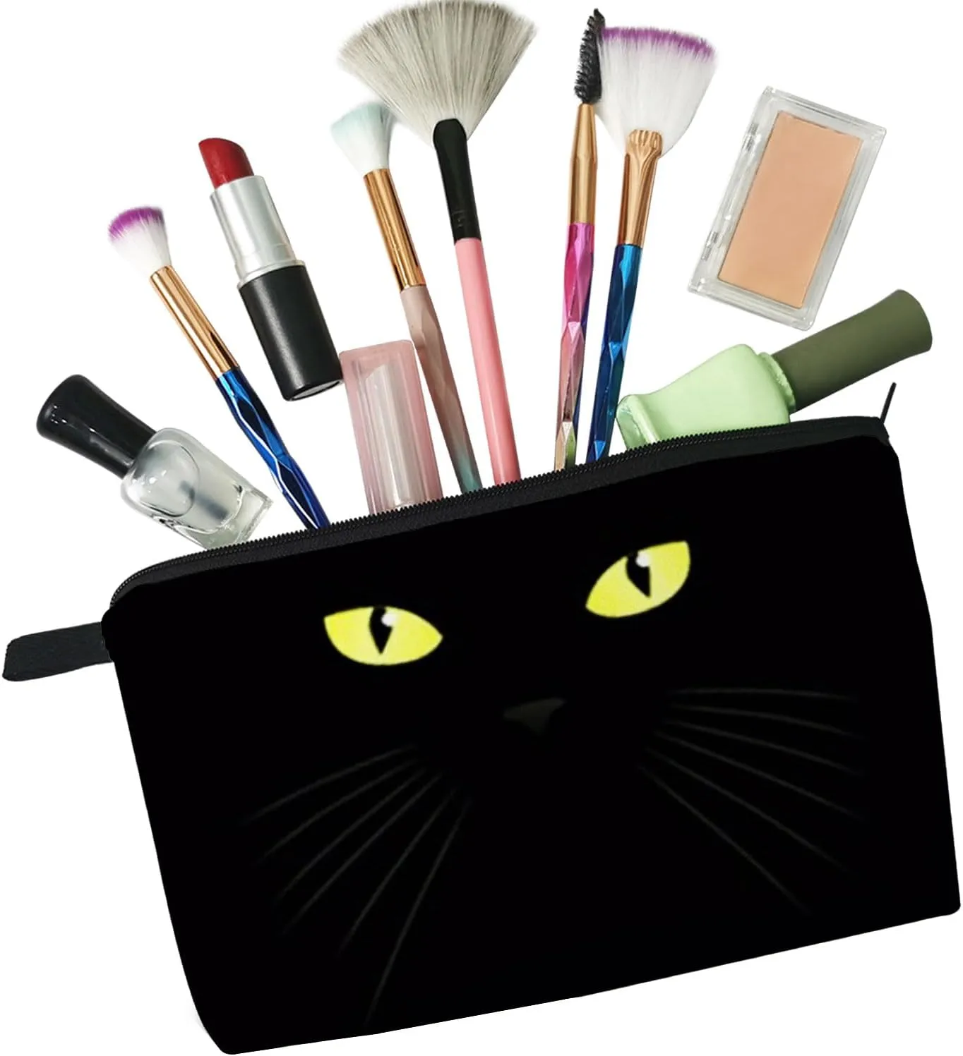 Black Cat Cosmetic Bag for Women Cute Small Makeup Bag for Purse Travel Toiletry Zipper Pouch for Girls Gift for Cat Lovers Black Cat Makeup Bag for Her