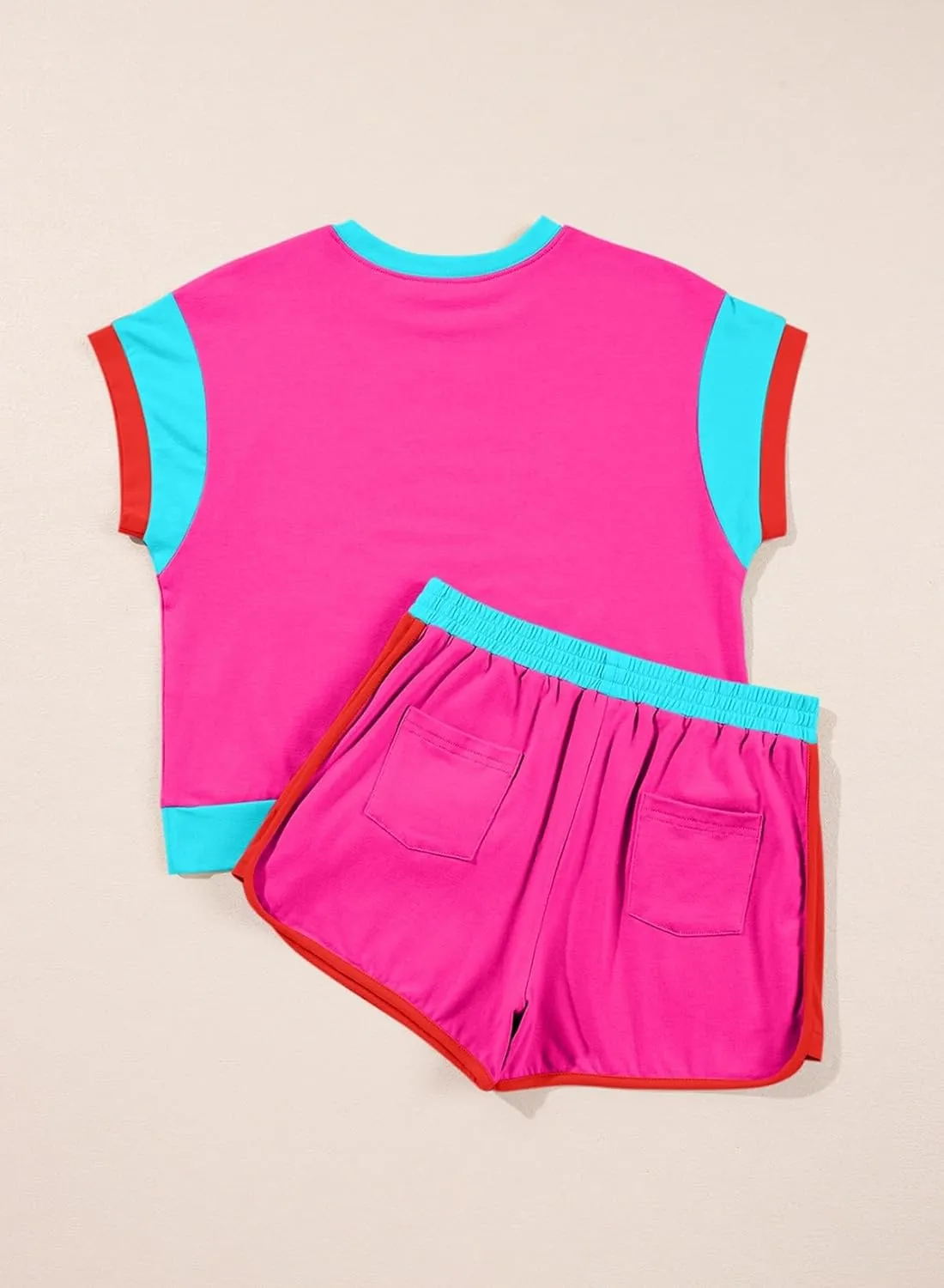 blibean Girls 2025 Summer Clothes Sets Kids Colorblock Matching Outfits Size 6-15 Years