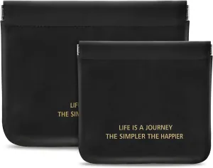 Boobeen 2 Pcs Small Makeup Bags for Purse, Pocket Cosmetic Bags, Squeeze Top Pocket Makeup Bag No Zipper Make up Pouch for Women Waterproof Multifunctional Travel Storage Pouch