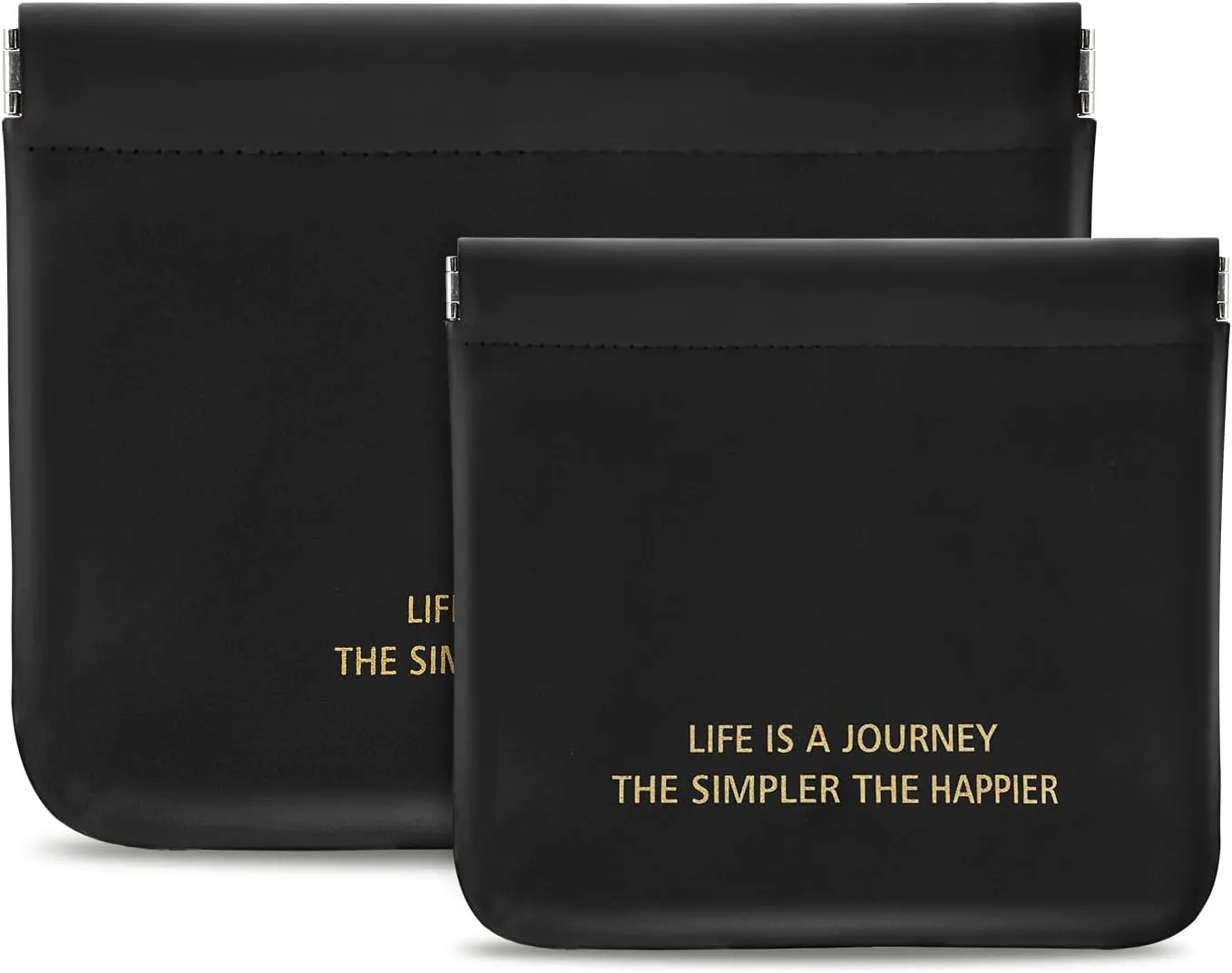 Boobeen 2 Pcs Small Makeup Bags for Purse, Pocket Cosmetic Bags, Squeeze Top Pocket Makeup Bag No Zipper Make up Pouch for Women Waterproof Multifunctional Travel Storage Pouch