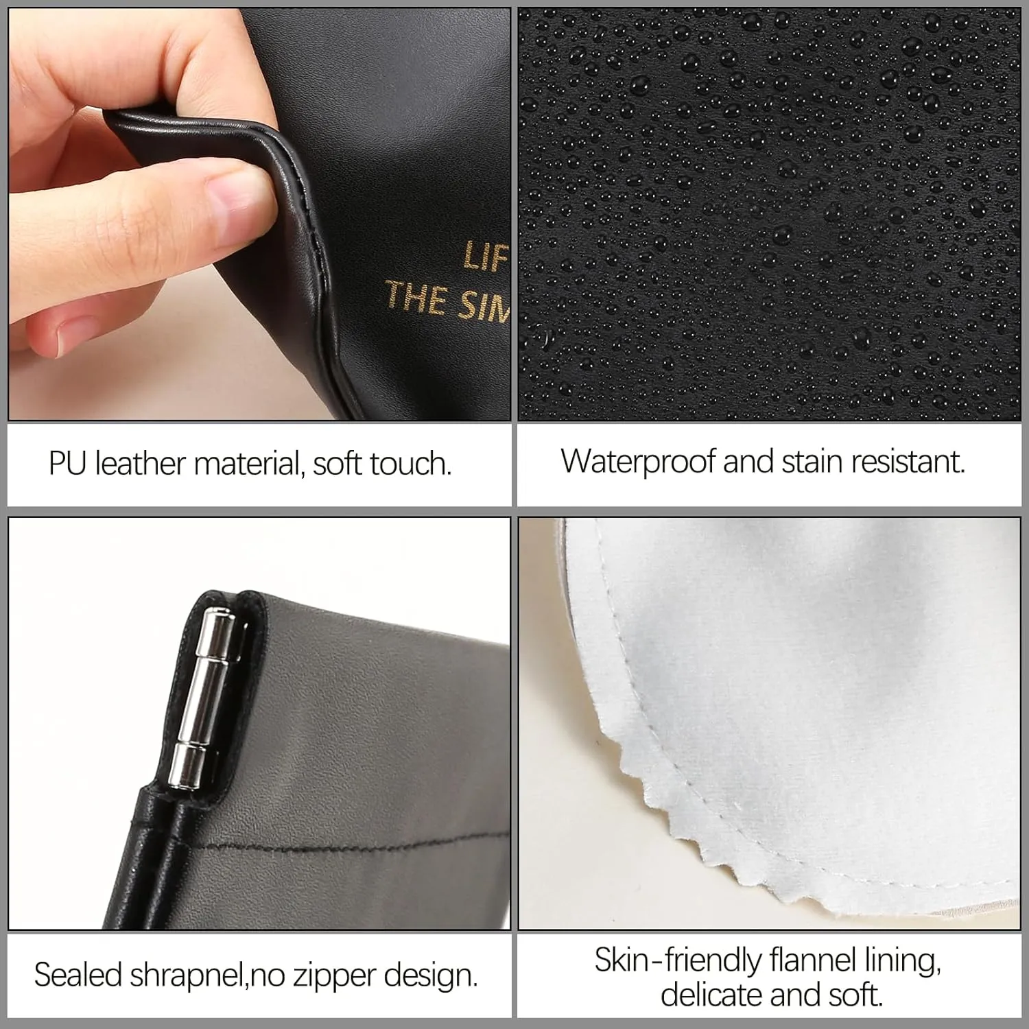 Boobeen 2 Pcs Small Makeup Bags for Purse, Pocket Cosmetic Bags, Squeeze Top Pocket Makeup Bag No Zipper Make up Pouch for Women Waterproof Multifunctional Travel Storage Pouch