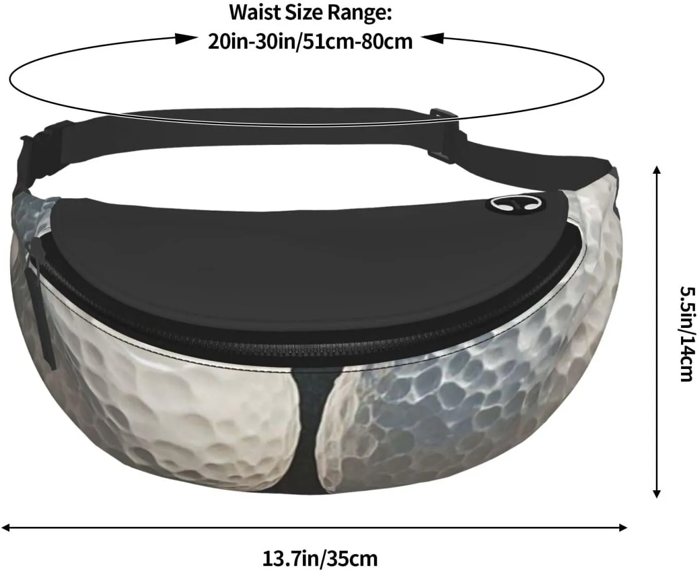 Bowling Balls Fanny Pack for Women Men Waist Bag Waterproof Belt Bag with Adjustable Strap