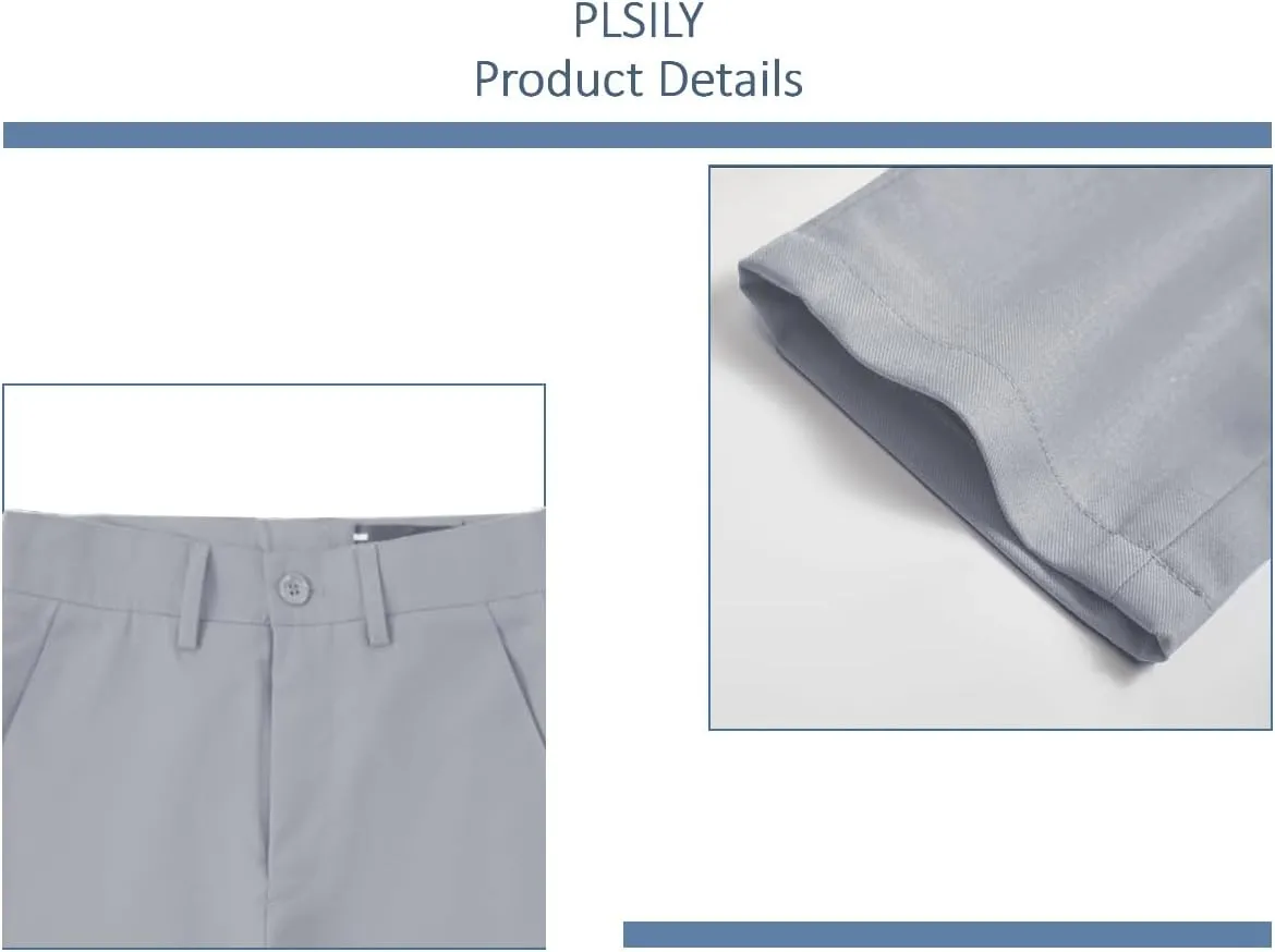 Boys Dress Pants Formal Flat Front Children School Uniform Pants for Boy