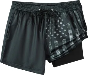 Boys Swim Trunks with Compression Liner Boys Stretch Swim Shorts Quick Dry 2 in 1 Beach Shorts 4-17 Y
