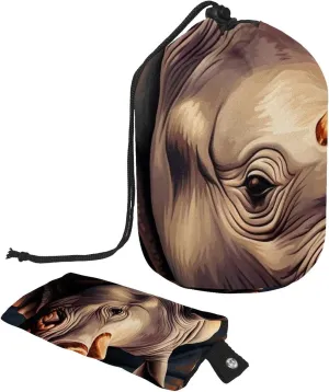 Brown Rhino 17 Travel Cosmetic Bags Makeup Bag for Women, Foldable Drawstring Travel Cosmetic Bags, Portable Toiletry Bucket Bag