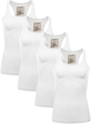 Casual Basic Tank Top Racerback Fitted Stretchy Layer Undershirts (S-XXXL)