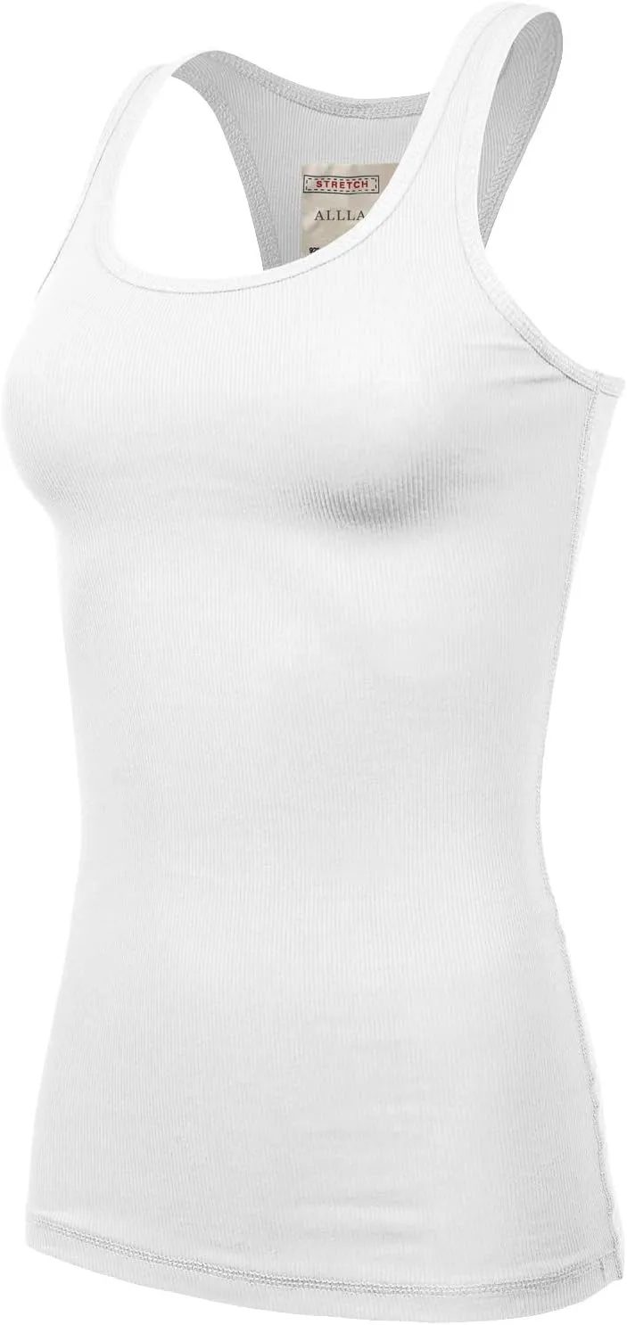 Casual Basic Tank Top Racerback Fitted Stretchy Layer Undershirts (S-XXXL)