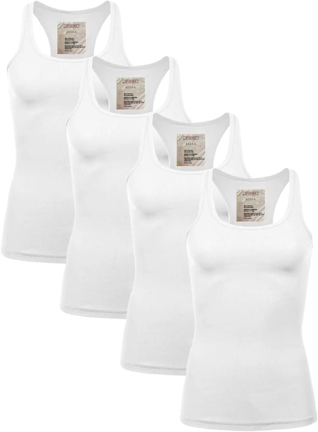Casual Basic Tank Top Racerback Fitted Stretchy Layer Undershirts (S-XXXL)