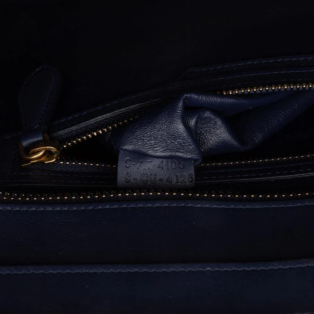 Celine Ink Blue Smooth Calfskin Mini Luggage Tote Bag