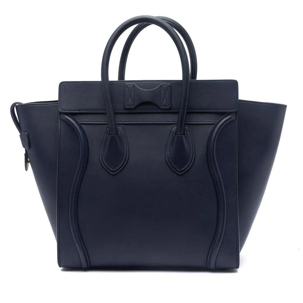 Celine Ink Blue Smooth Calfskin Mini Luggage Tote Bag
