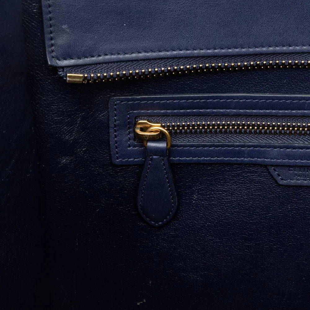 Celine Ink Blue Smooth Calfskin Mini Luggage Tote Bag