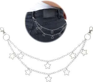 Chain for Pants, Star Jean Chains, Pocket Chain with Lobster Clasp for Pants, Fashion Jewelry Accessory for Women Men
