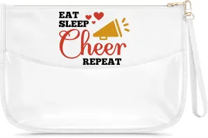 Cheerleader Gifts for Teen Girls Women Clear Makeup Bag Cheer Lover Gift for Daughter Sister Friend Cheerleading Teammate Gifts Cosmetic Bag Christmas Birthday Gift for Her Female Toiletry Pouch