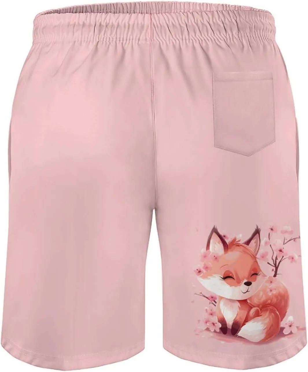 Cherry Flowers Fox Men's Swim Trunks Quick Dry Board Shorts Breathable Summer Beach Shorts Bathing Suits
