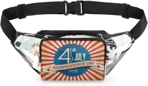 Clear Crossbody Bag Stadium Approved Independence Day 1776 Waterproof Clear Purse for Stadium Events Clear Bag for Stadium Events Concerts Travel