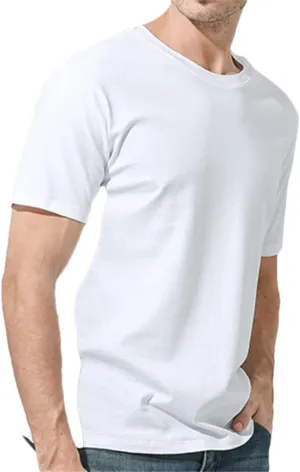 Cotton Shirt Men Short Sleeve Fit Men's Solid Crewneck Undershirt