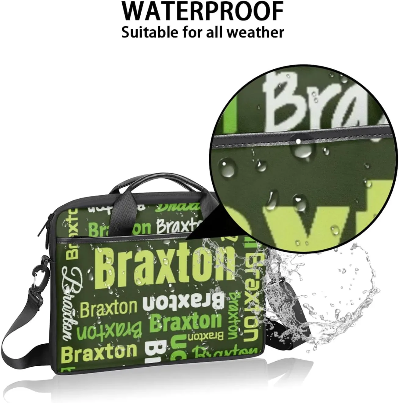Custom Laptop Shoulder Bags with Name Personalized Laptop Bags with Multi-Pockets