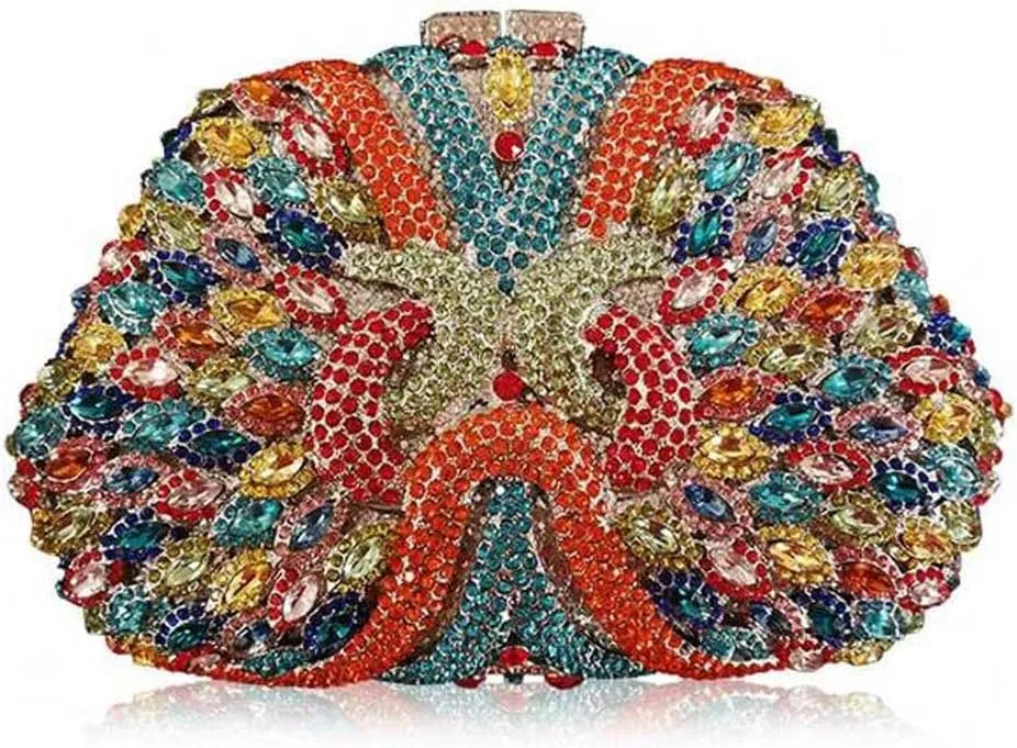 Diamond Clutch Purse Women Crystal Bags Evening Wedding Party Handbag Bridal Metal Crossbody bags