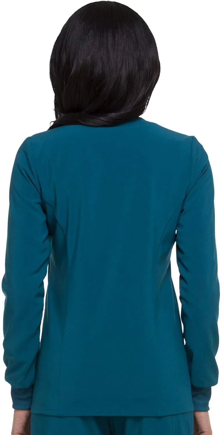 Dickies Scrub Jackets for Woman Snap Front Warm-up Jacket with 2 Pockets - DK305