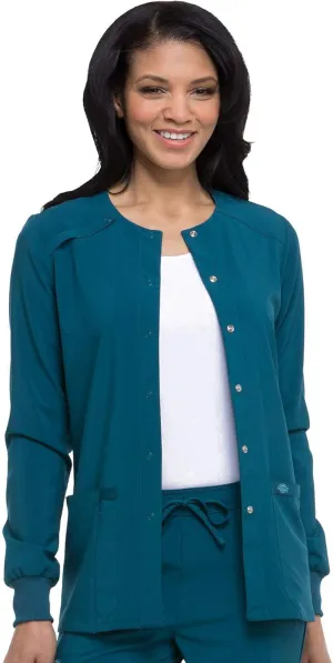Dickies Scrub Jackets for Woman Snap Front Warm-up Jacket with 2 Pockets - DK305