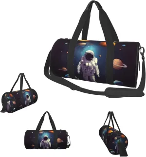 Duffle Bags Astronaut solar system planets Gym Bag for Men Women Waterproof Travel Duffle Bags Convertible Carry on Garment Bag for Travel Sports