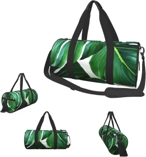 Duffle Bags Banana Leaves Gym Bag for Men Women Waterproof Travel Duffle Bags Convertible Carry on Garment Bag for Travel Sports